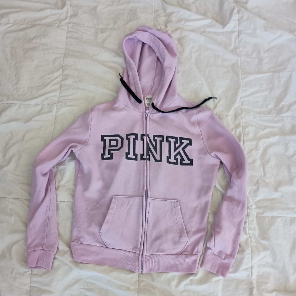 Victoria's Secret Light Pink Hoodie with Black Accents